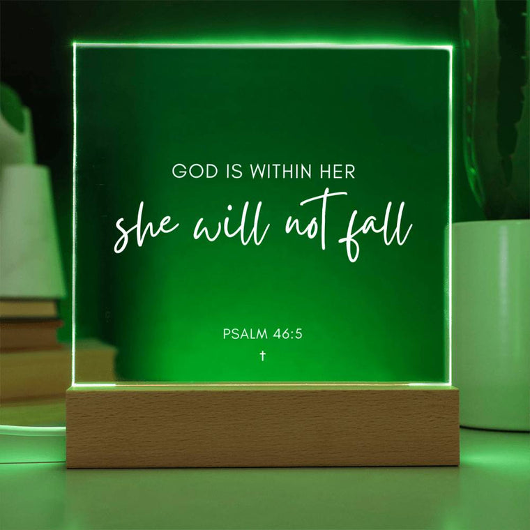 God is within her Scripture LED Plaque | MAD Apparel | Home Decor