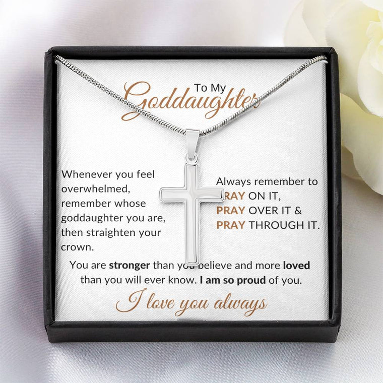 To My Goddaughter Faith Cross Necklace