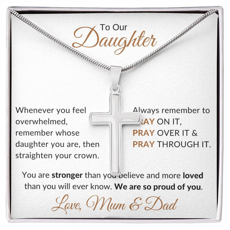 To Our Daughter Faith Cross Necklace