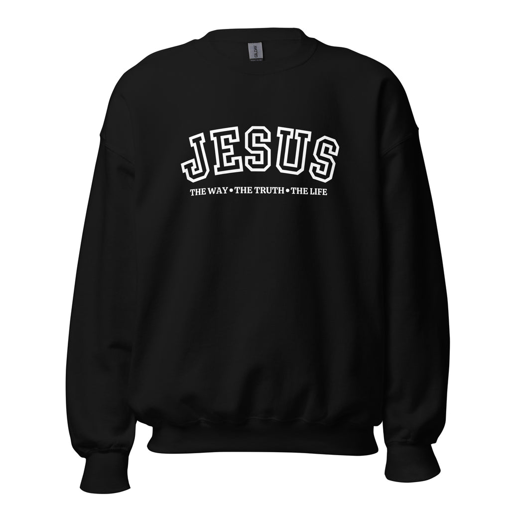 Jesus The Way Unisex Black Sweatshirt | MAD Apparel