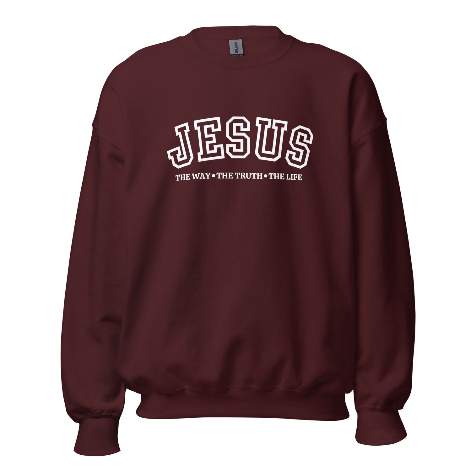 Jesus The Way Unisex Maroon Sweatshirt | MAD Apparel