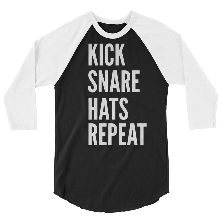 Kick Snare Hats Repeat Raglan Tee