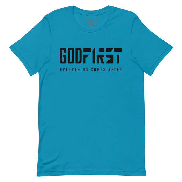 MAD Apparel God First T-shirt Aqua