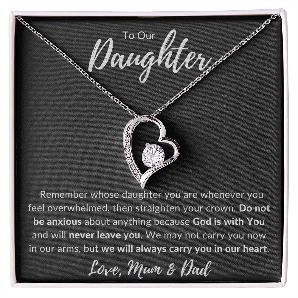 To My Daughter God is with you Heart Necklace | Mad Apparel