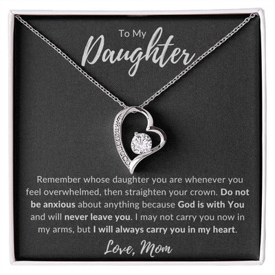 To My Daughter God is with you Heart Necklace | Mad Apparel