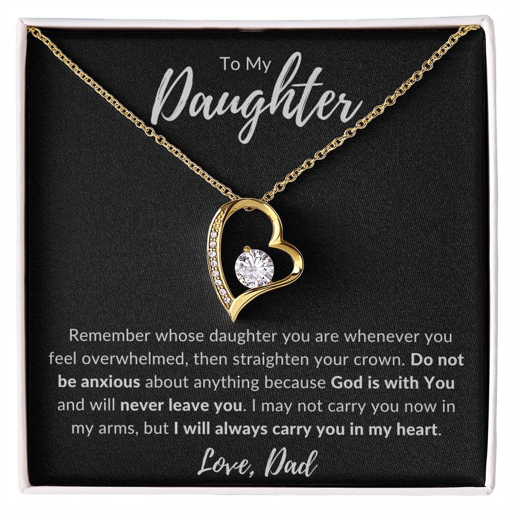 God is with you  gold finish Heart Necklace
