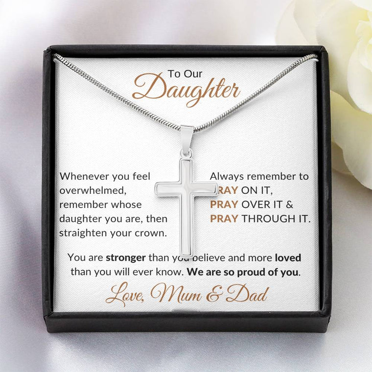 To Our Daughter Faith Cross Necklace