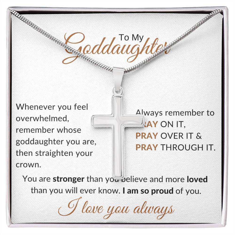 To My Goddaughter Faith Cross Necklace