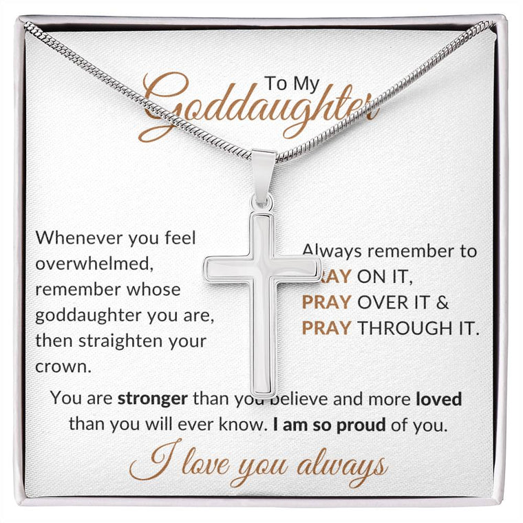 To My Goddaughter Faith Cross Necklace