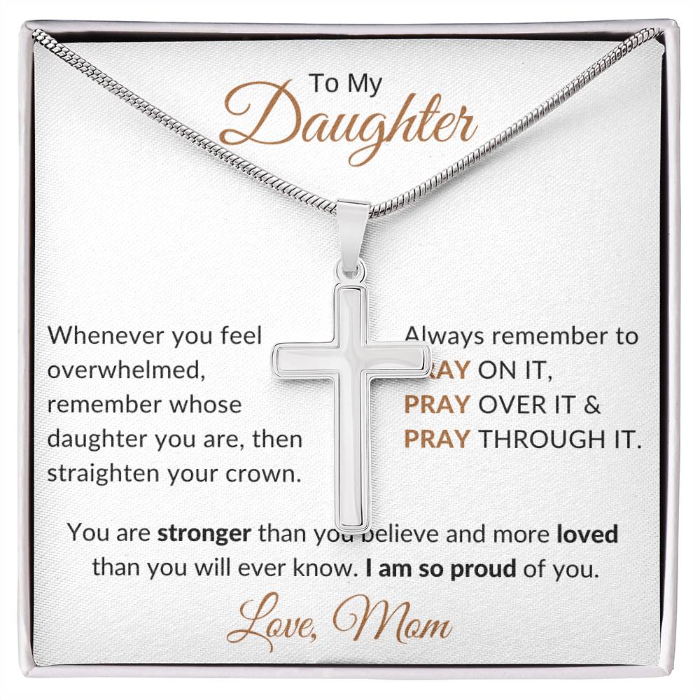 To My Daughter Faith Cross Necklace