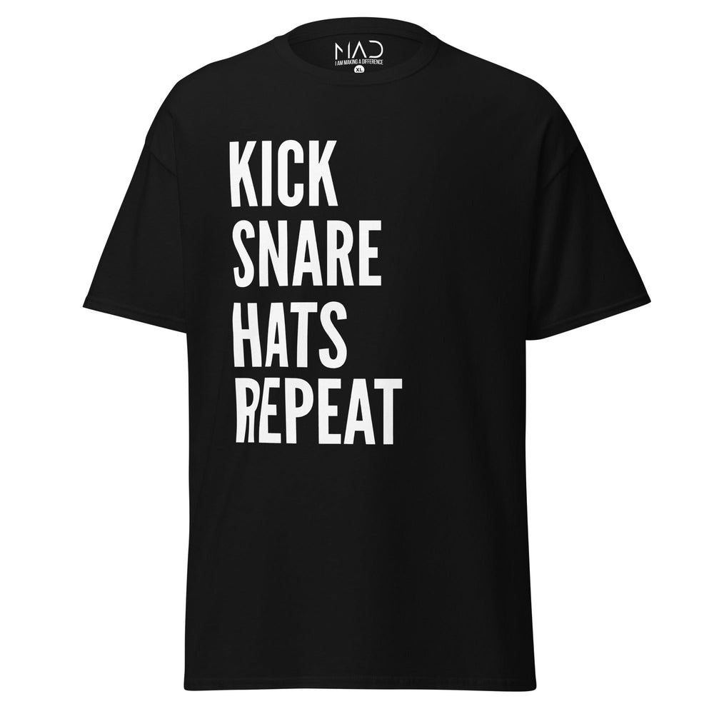 
                  
                    M.A.D Apparel Ltd Tees Kick Snare Hats Repeat Classic Worship Drummer T-shirt
                  
                