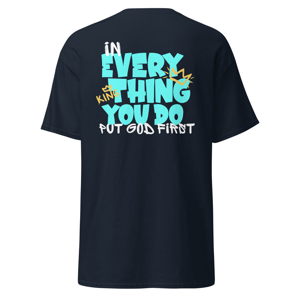 Put God First Navy Blue T-shirt | MAD Apparel