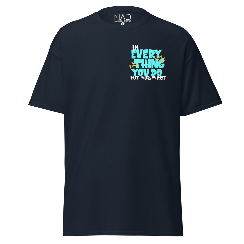 
                      
                        Put God First Navy Blue T-shirt | MAD Apparel
                      
                    