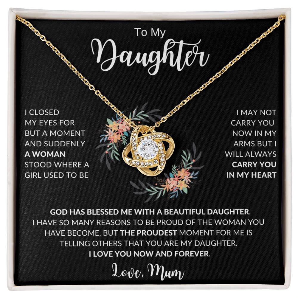 
                  
                    ShineOn Fulfillment Jewelry To My Daughter Love Knot Blessed Necklace | Christmas Gifts
                  
                