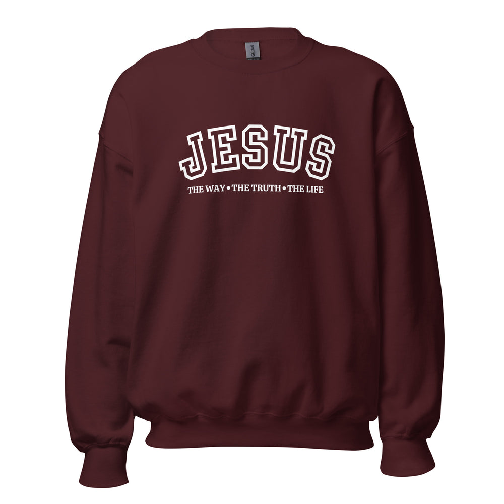 
                      
                        Jesus The Way Unisex Maroon Sweatshirt | MAD Apparel
                      
                    