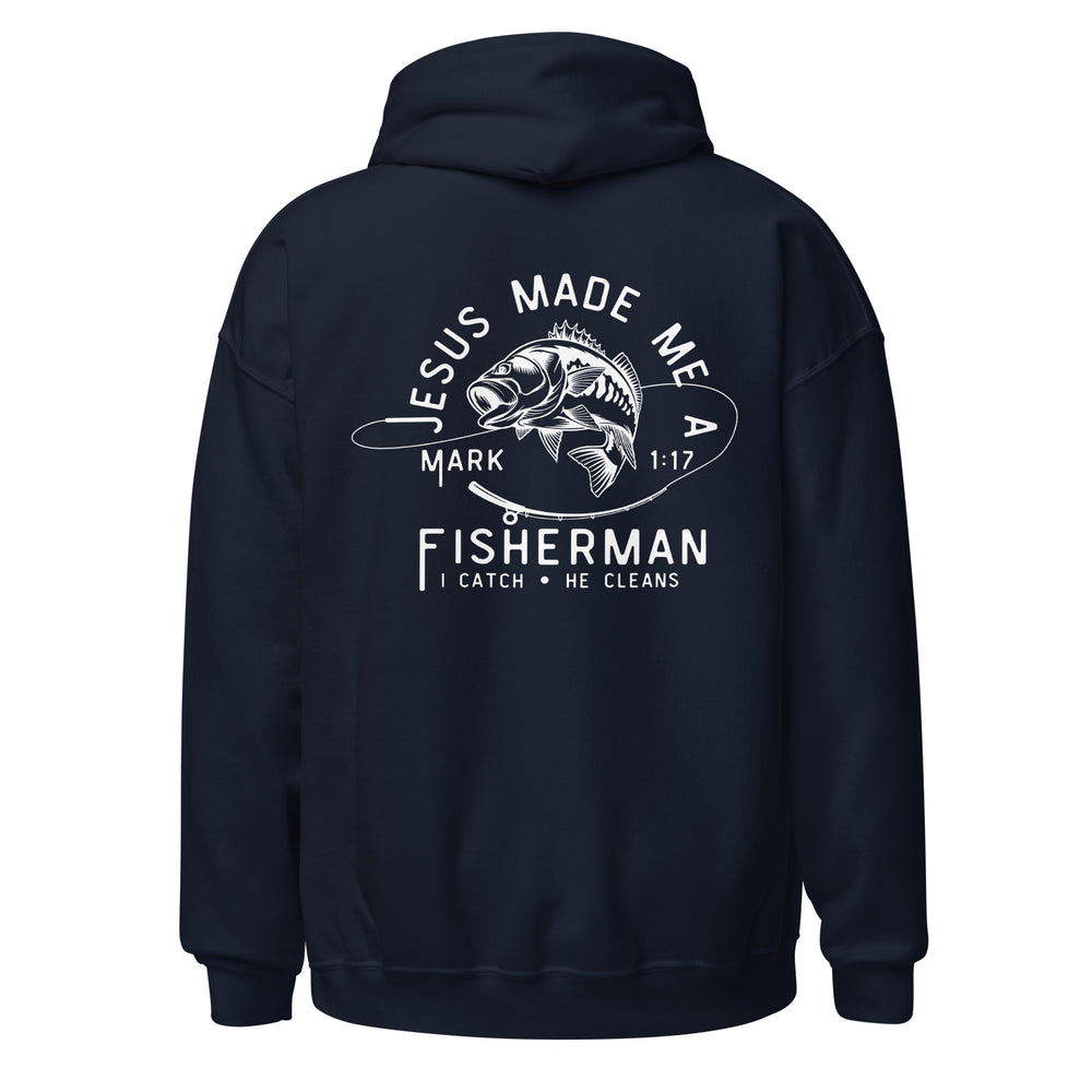 
                      
                        Fisherman Script Dark Blue Hoodie | MAD Apparel
                      
                    