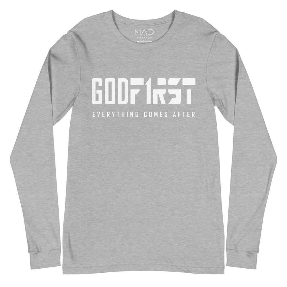 
                      
                        God First Unisex Long Sleeve Tee
                      
                    