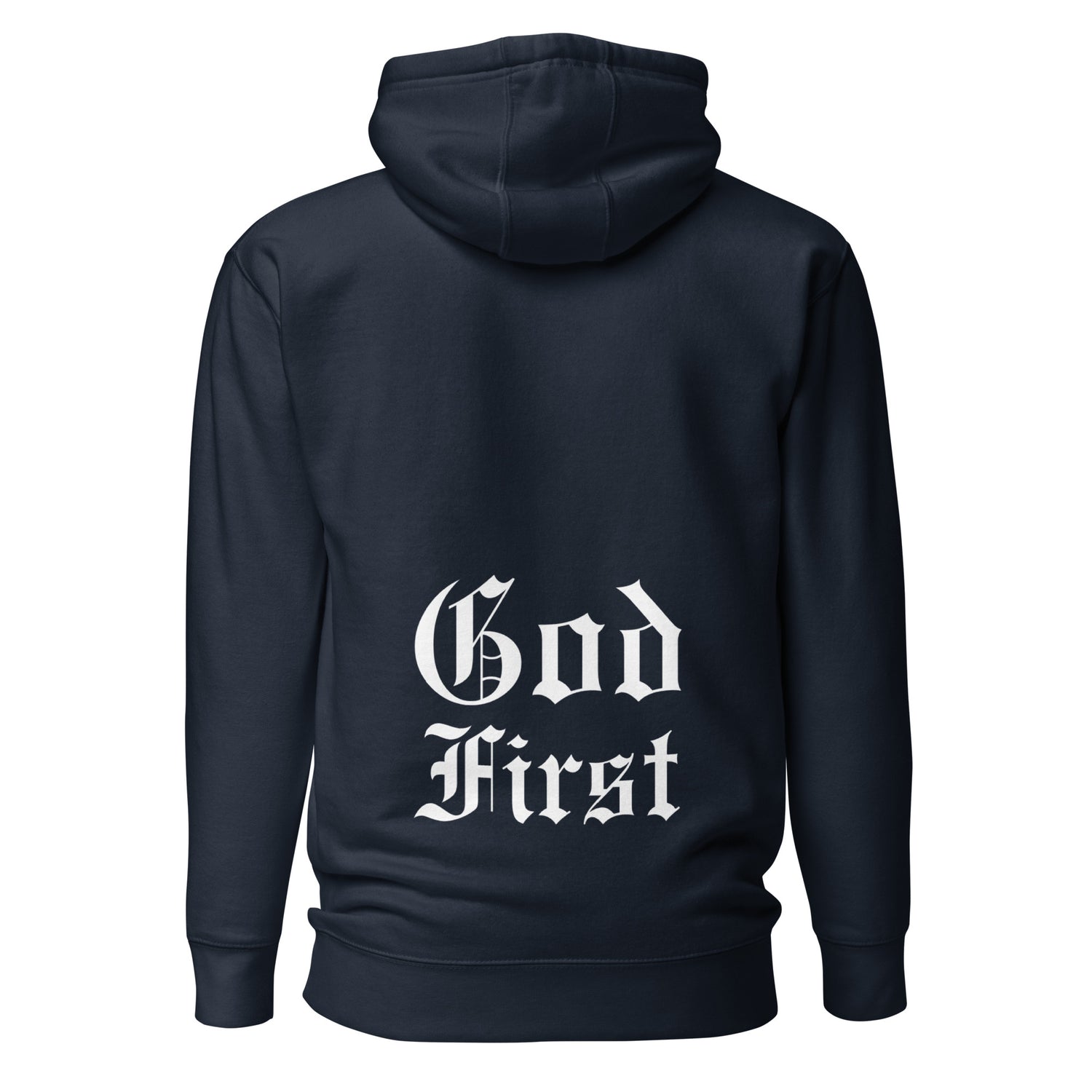 God First Initial Navy Blue Hoodie | MAD Apparel