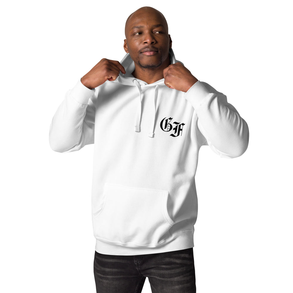 
                      
                        God First Initial White Hoodie | MAD Apparel
                      
                    