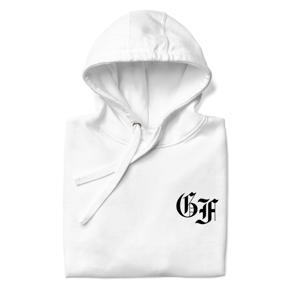 
                      
                        God First Initial White Hoodie | MAD Apparel
                      
                    