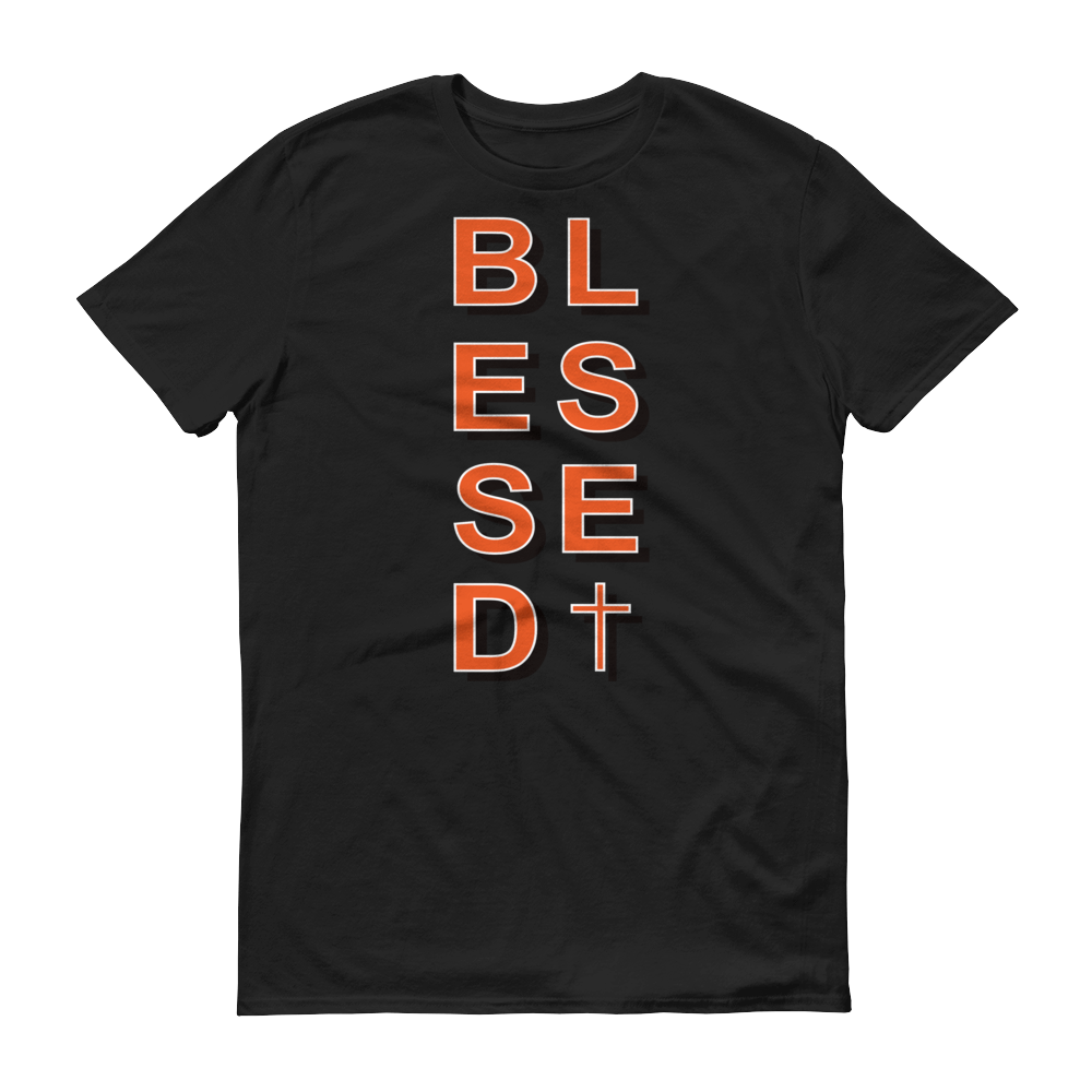 Christian Clothing Black Blessed Cross Design T-shirt