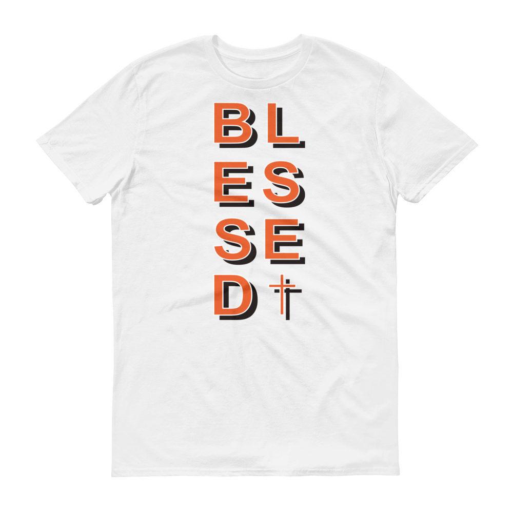 Christian Clothing White Blessed Cross Design T-shirt