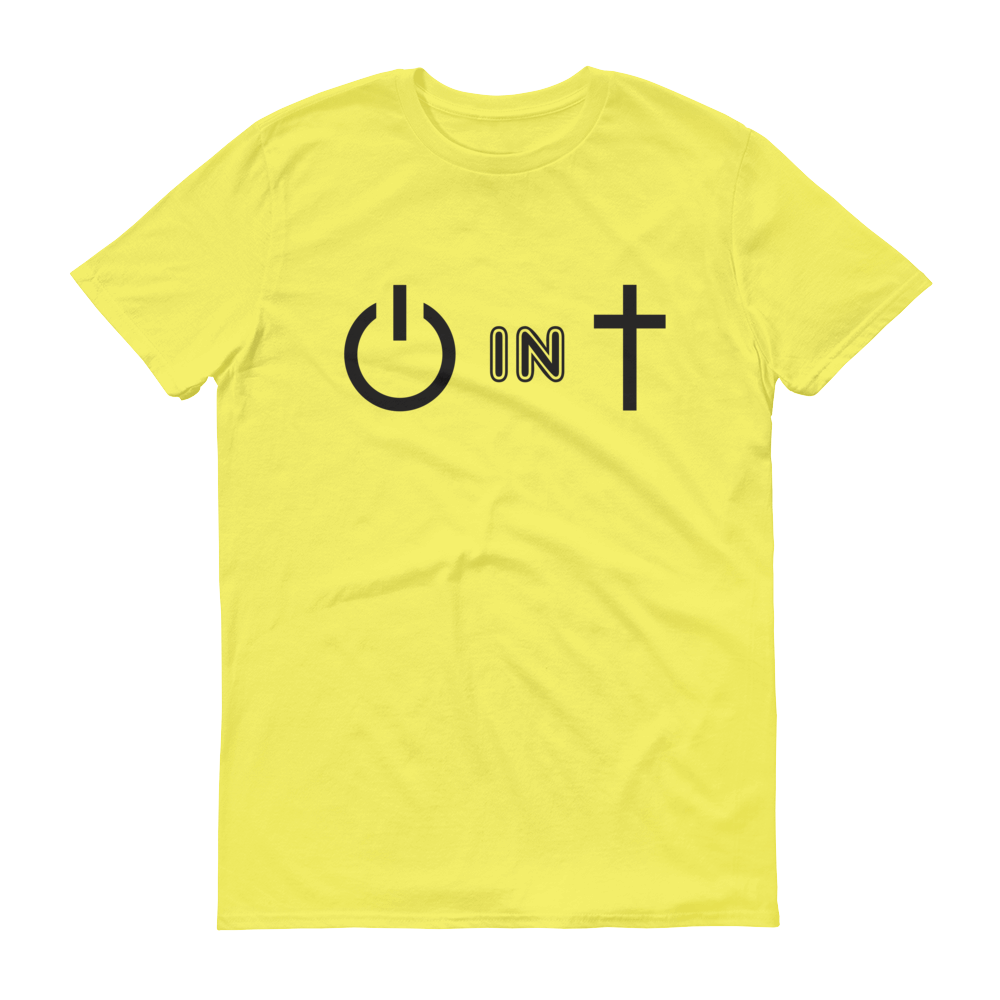 Christian Tees Yellow Power In Christ Design Tee