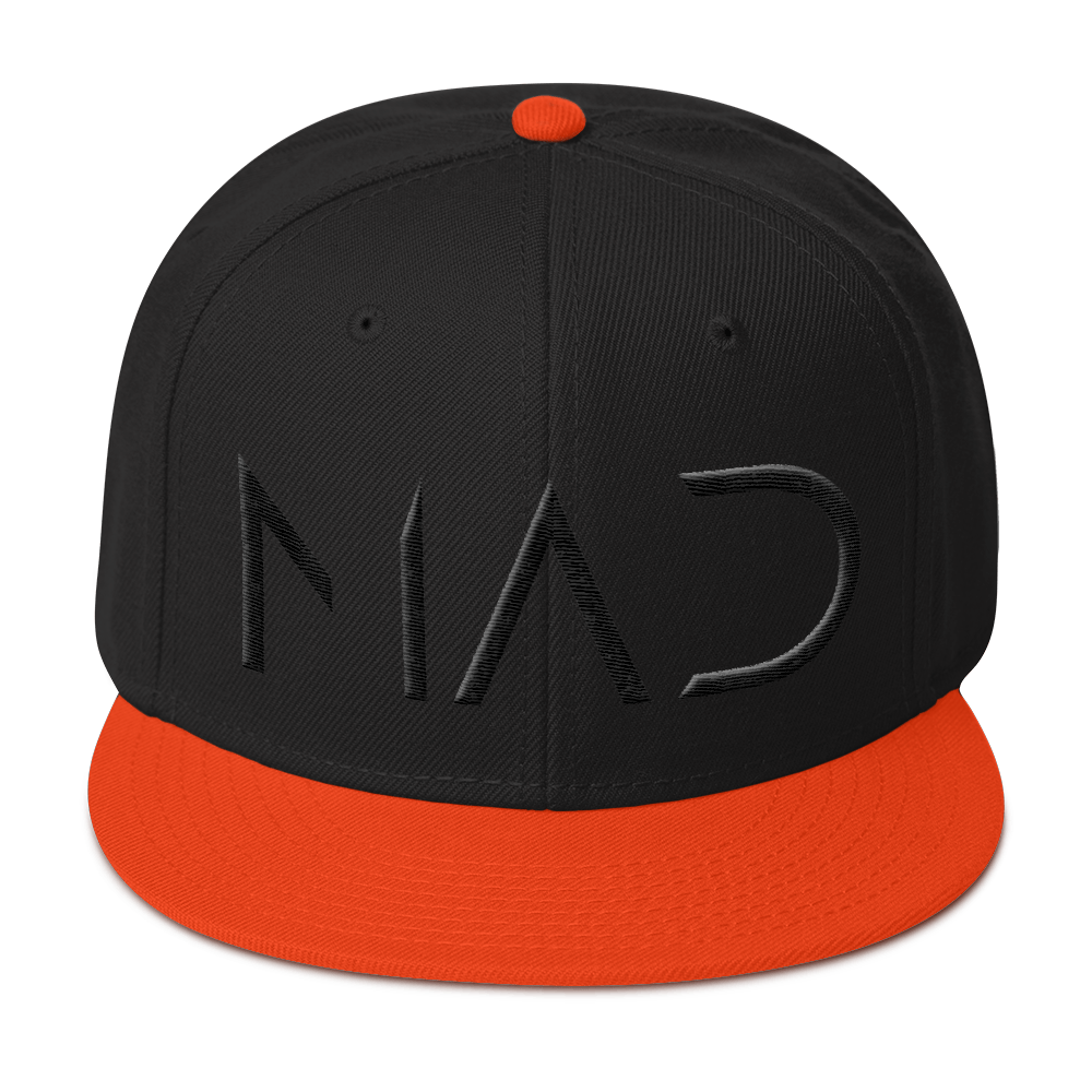 Christian Caps Black/Orange Making a Difference Snapback With Black Lettering