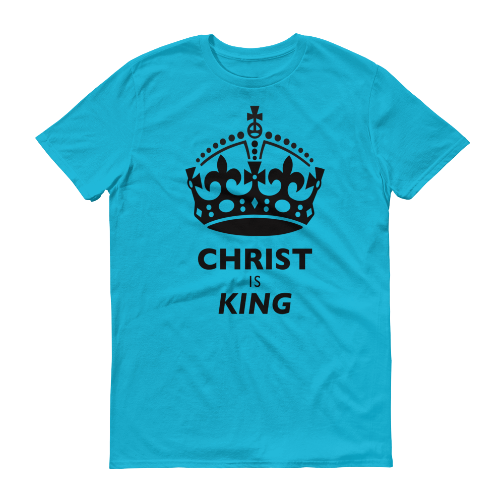 Christian Clothing Blue Christ is King Design Tee