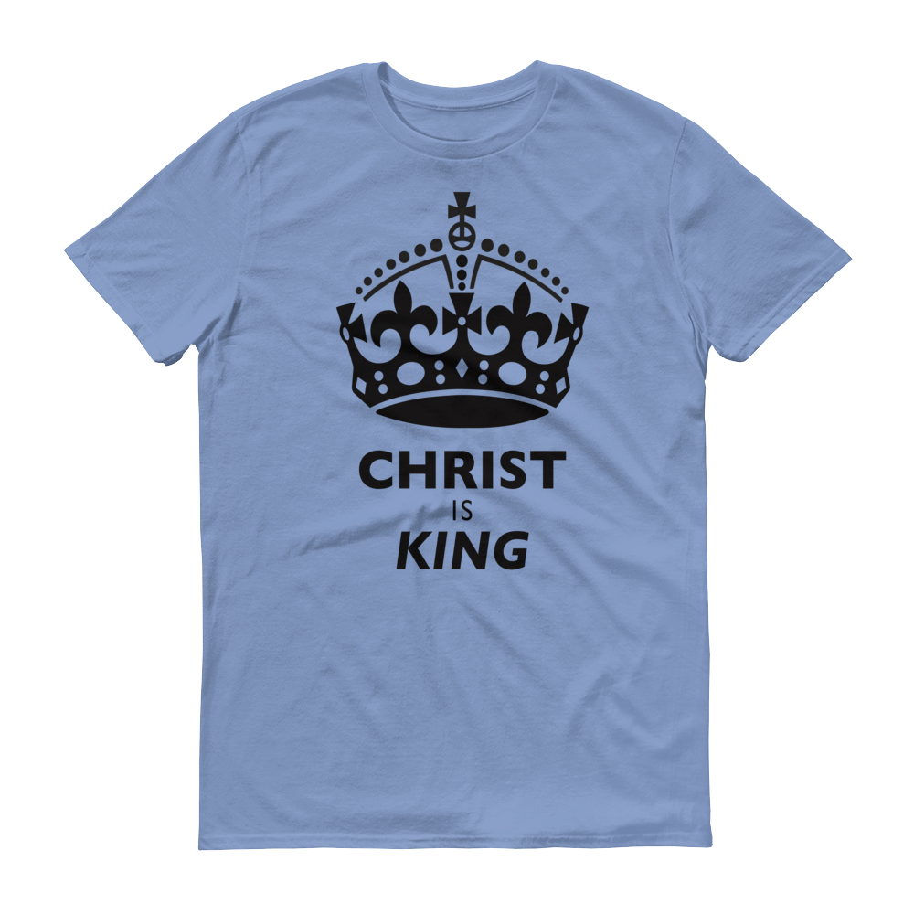 Christian Clothing Light Blue Christ is King Design Tee