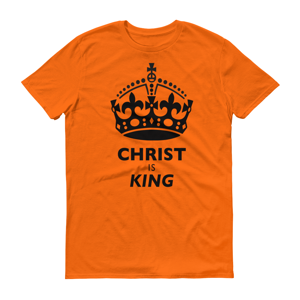 Christian Clothing Orange Christ is King Design Tee
