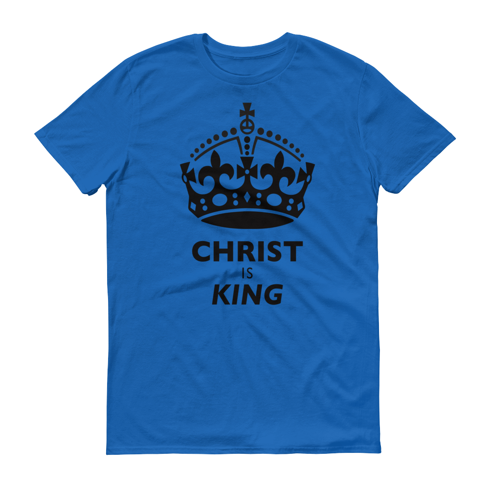 Christian Clothing Royal Blue Christ is King Design Tee