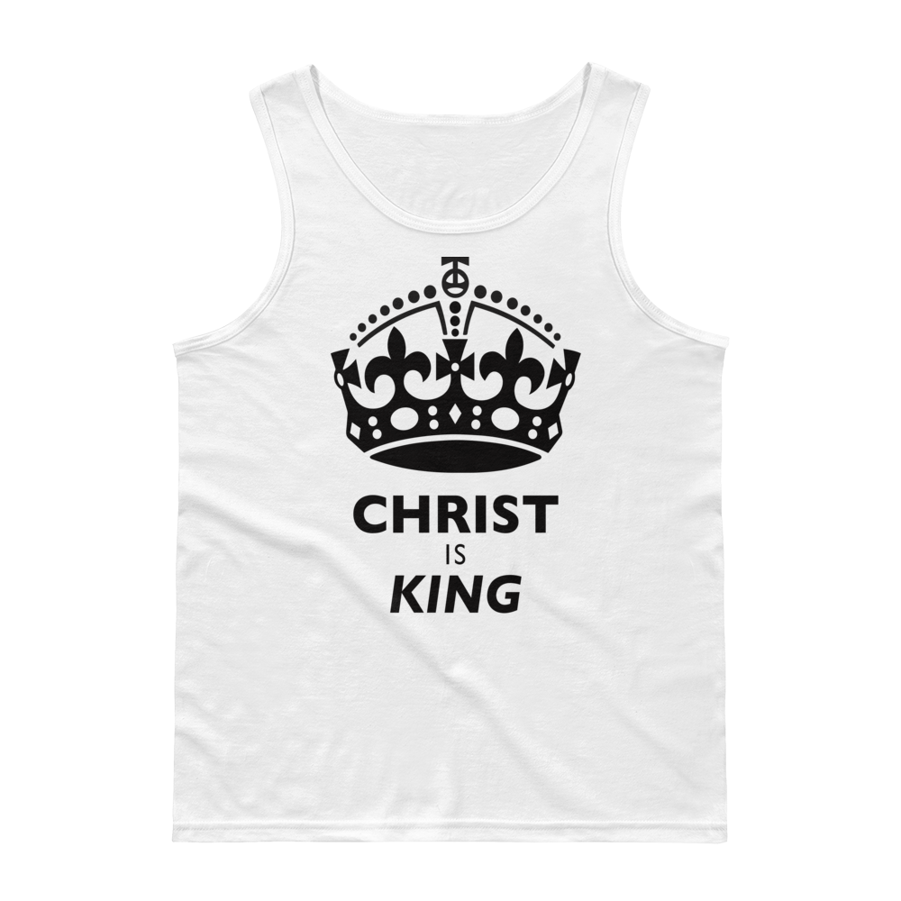 Christian Clothing White Christ is King Design Tank Tops