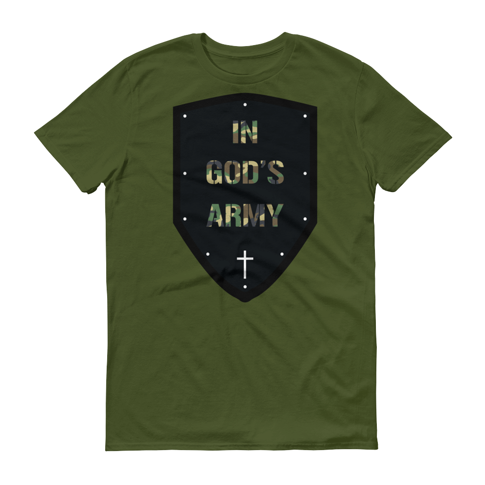 Christian Tees Green In Gods Army Design Tee