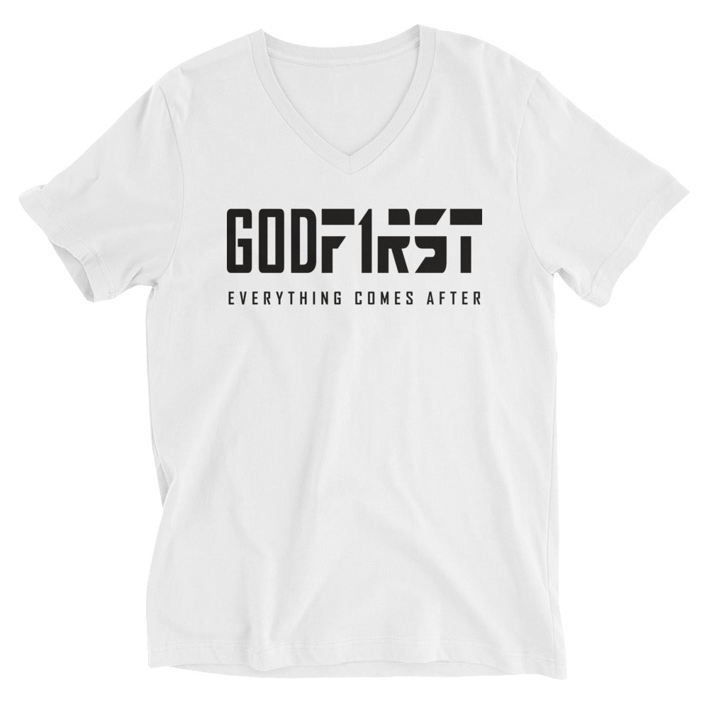 M.A.D Apparel Ltd V-neck God First Classic White Faith V-Neck T-Shirt