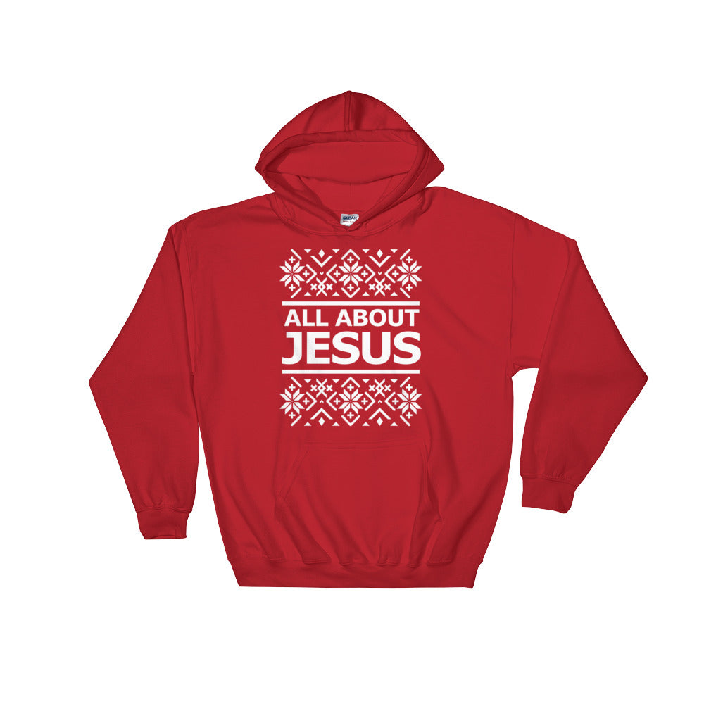 MAD Apparel | Christian Clothing Red All About Jesus Christmas Hoodie