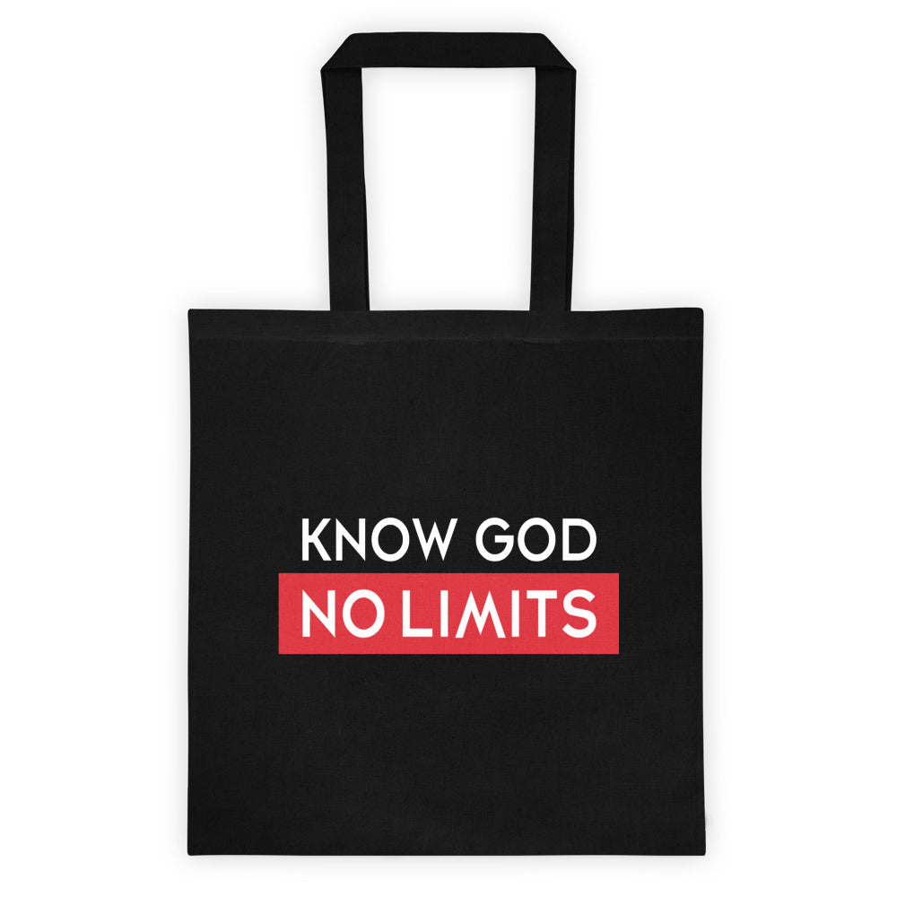 Christian Bags Black Know God Design Tote Bag