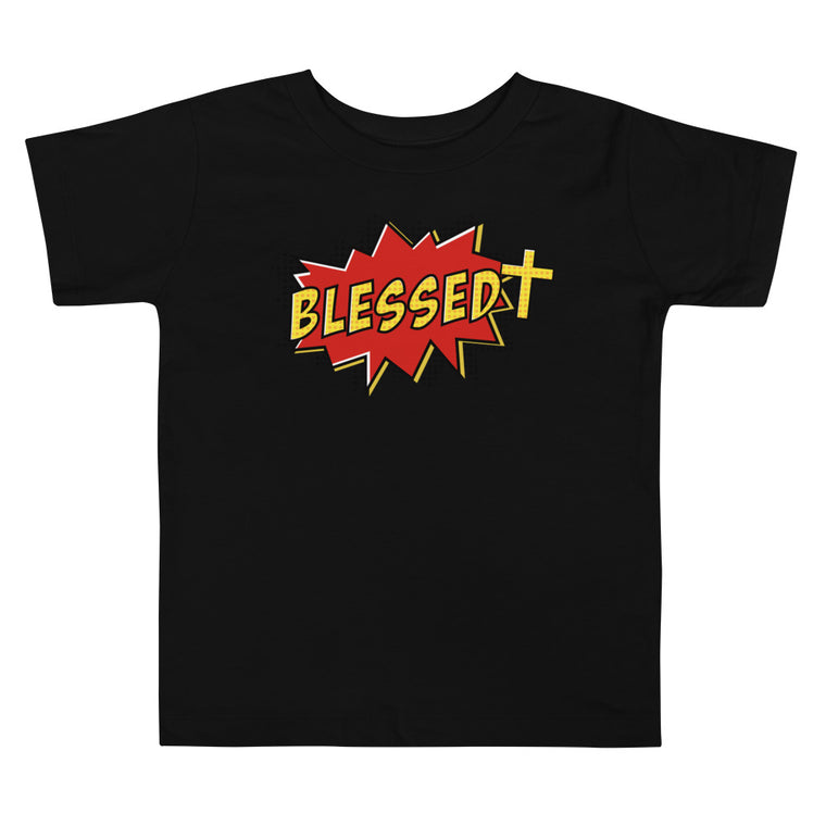 Christian Clothing Black Blessed Design Toddler T-shirt