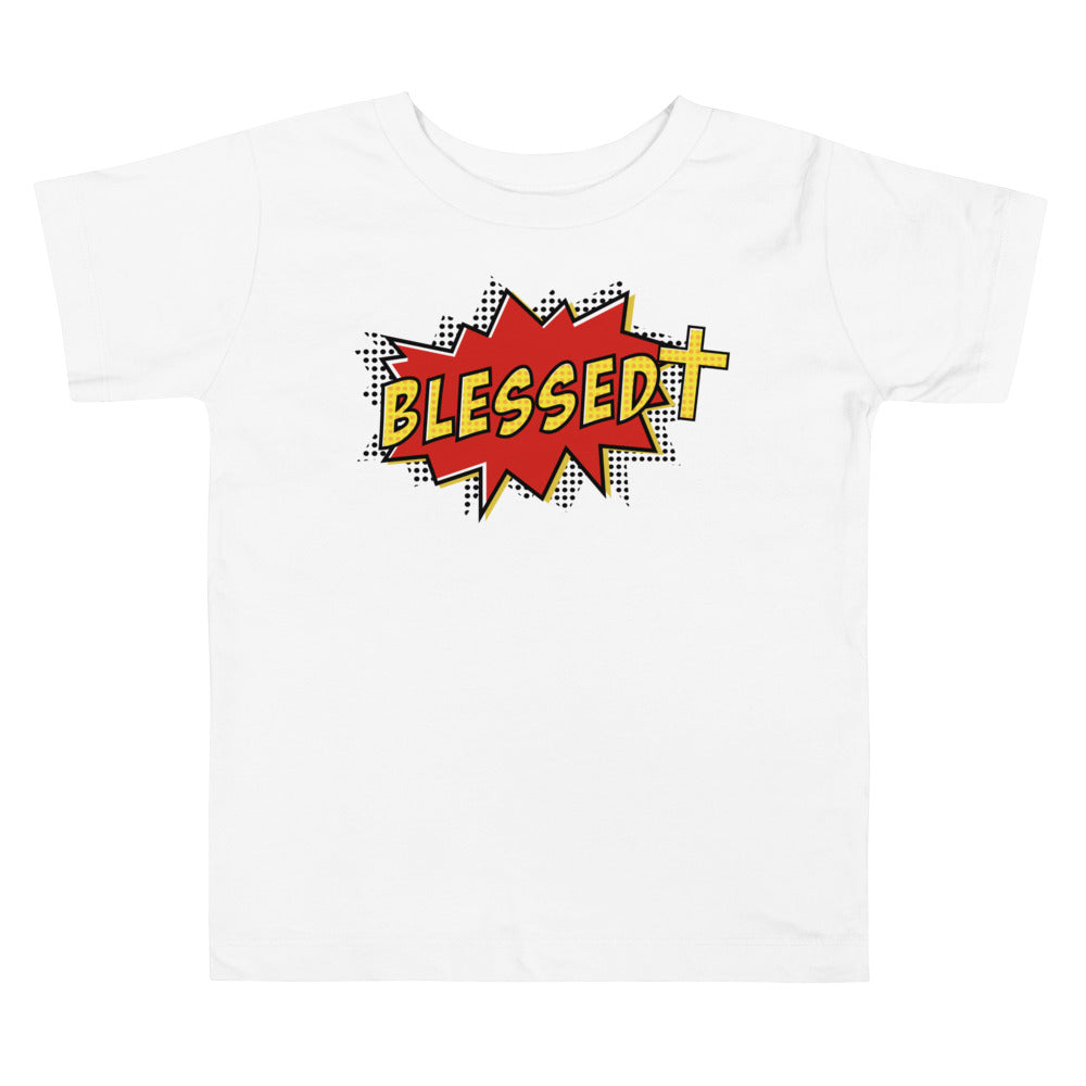Christian Clothing White Blessed Design Toddler T-shirt
