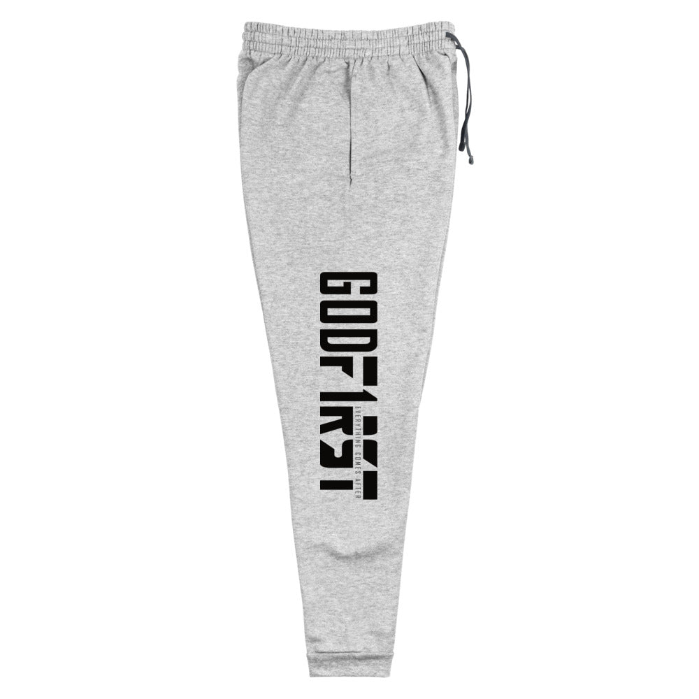 Christian Clothing Grey Exercise Faith Black Lettering Design Joggers