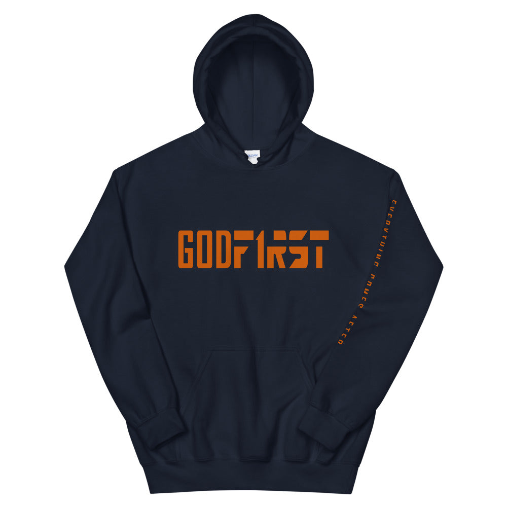 MAD Apparel God First Navy Blue hoodie sweatshirt christian clothig