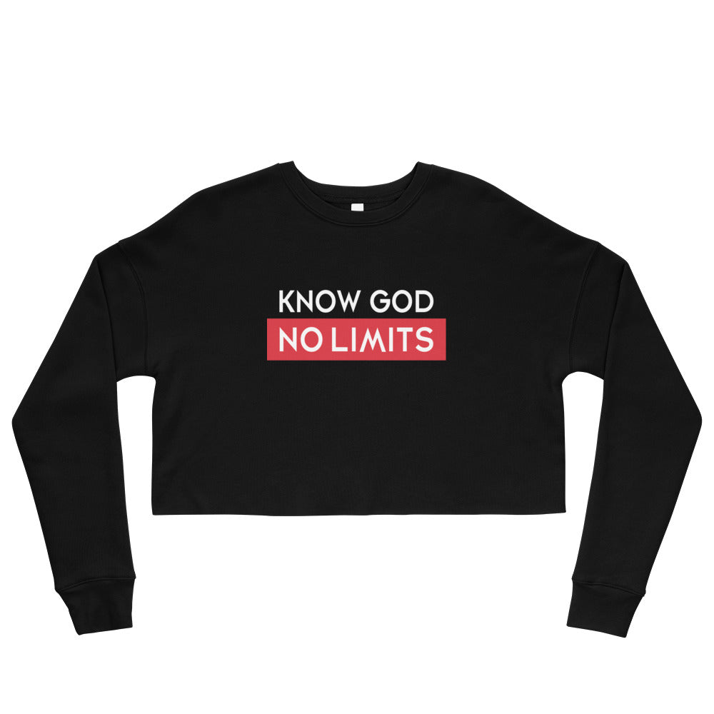 Christian Clothing Black Know God Design Cropped Sweatshirt