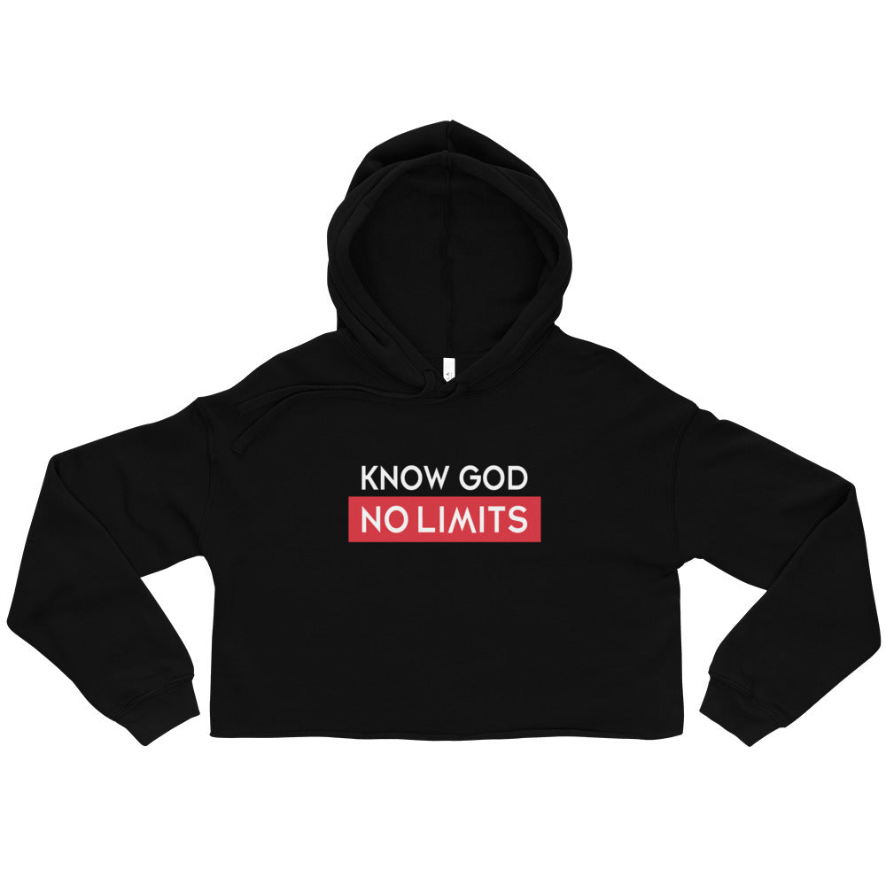 Christian Hoodies Black Know God Design Cropped Hoodie
