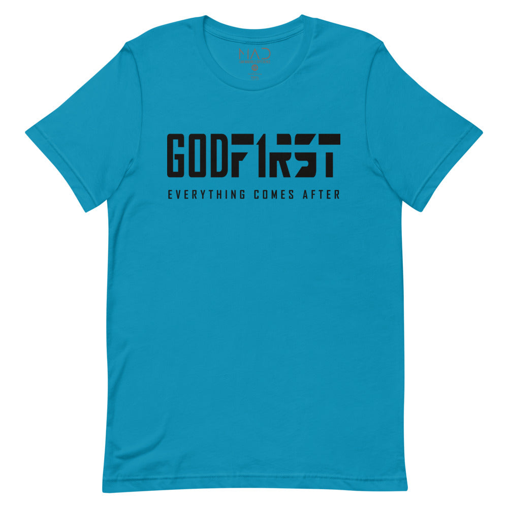 MAD Apparel God First T-shirt Aqua